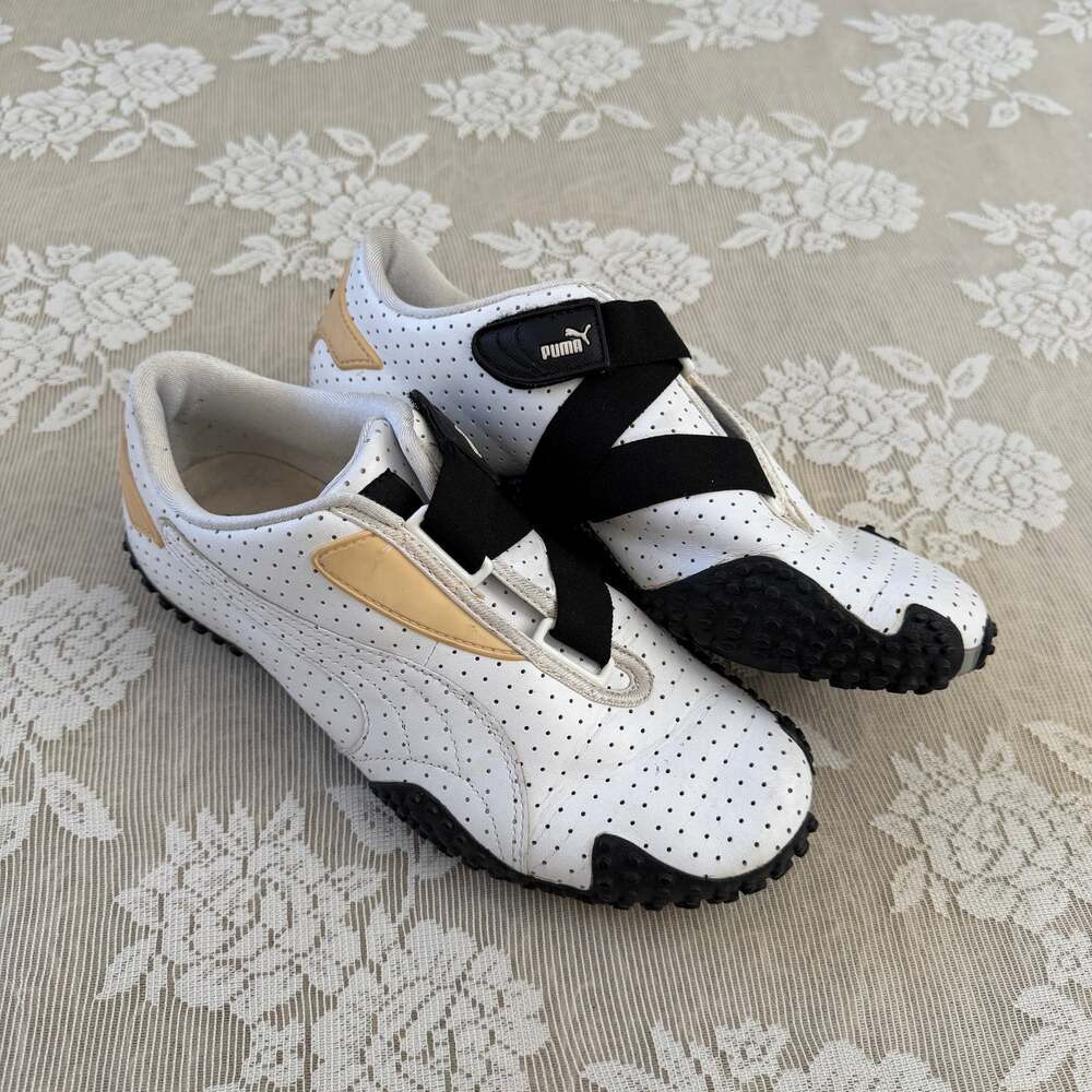 Vintage Puma White Black Strap Sneakers Women’s Size 8